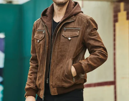 Hooded Leather Jacket